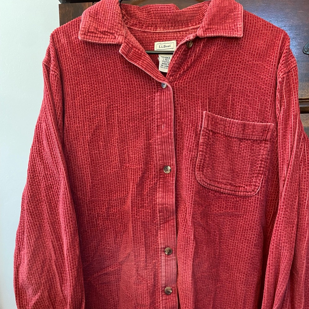 Vintage Red Corduroy Button Down Shirt